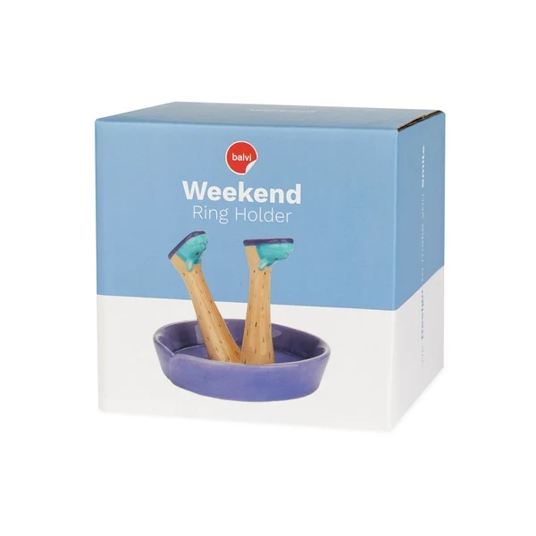 Porta anelli " Happy Legs Weekend " in ceramica