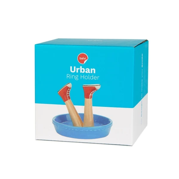 Porta anelli " Happy Legs Urban " in ceramica