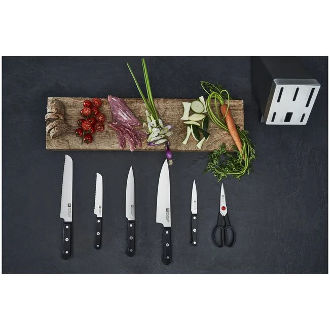 GOURMET Set di coltelli con ceppo - 7-pz. - Grigio