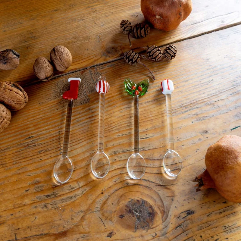 Set 4 cucchiaini da caffè - Decoro Natalizio