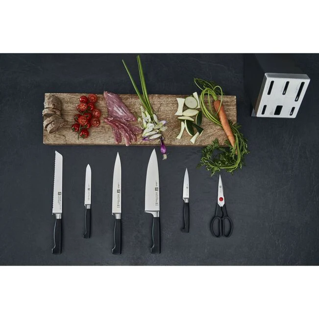 Four Star 7-pz., Set di coltelli con ceppo, Antracite