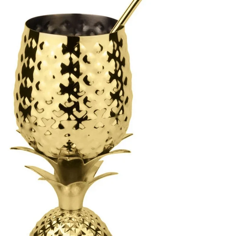 Coppa ananas in acciaio inox colore oro
