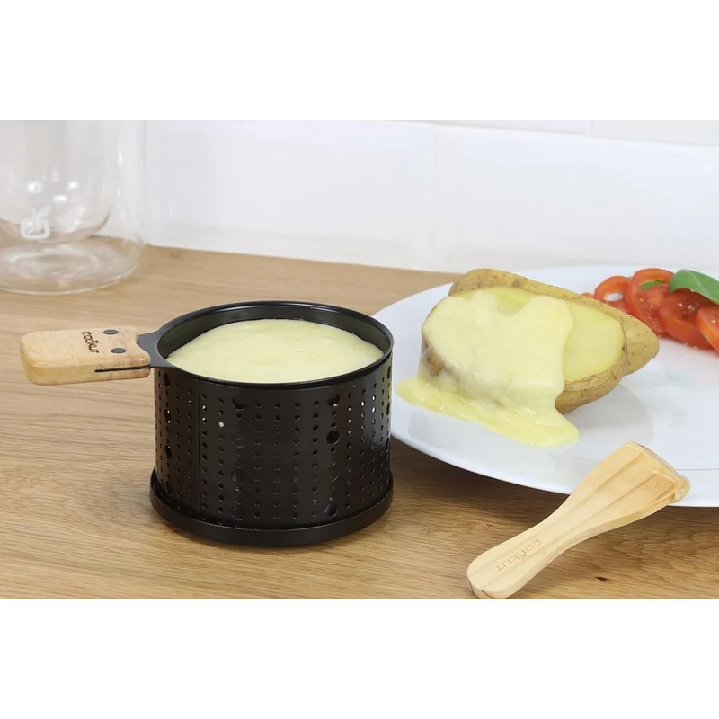 COOKUT - SET RACLETTE A LUME DI CANDELA PER 2 - NERO