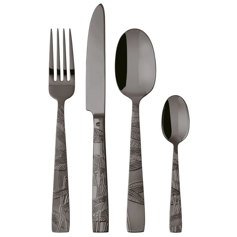 Jungle - Servizio tavola 24 posate - mirror PVD Black