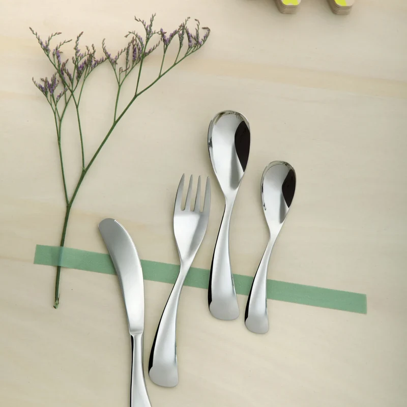 Kids mix Set tavola bambino 4 posate in acciaio inox