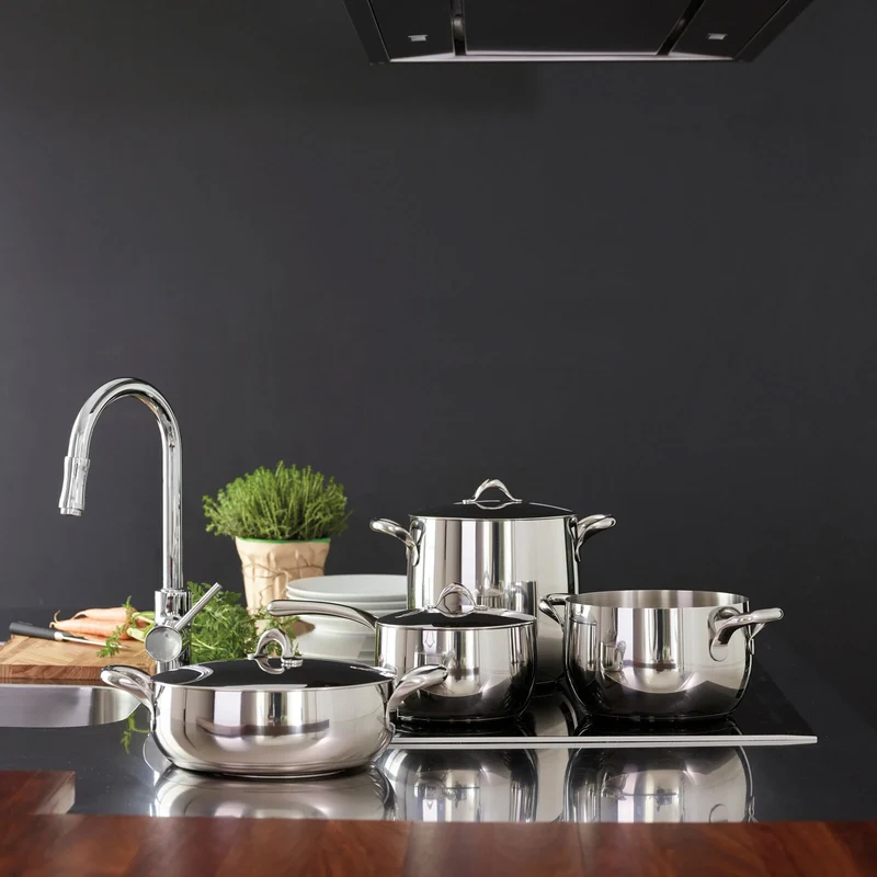 KIKKA Batteria di Pentole 7 PZ - Acciaio Inox Mirror