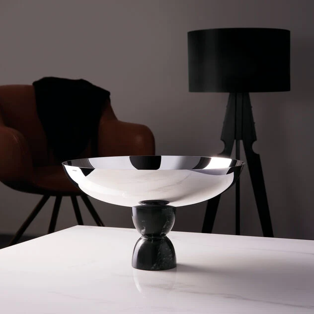 MADAME Coppa con piede - Acciaio inox, Resina
