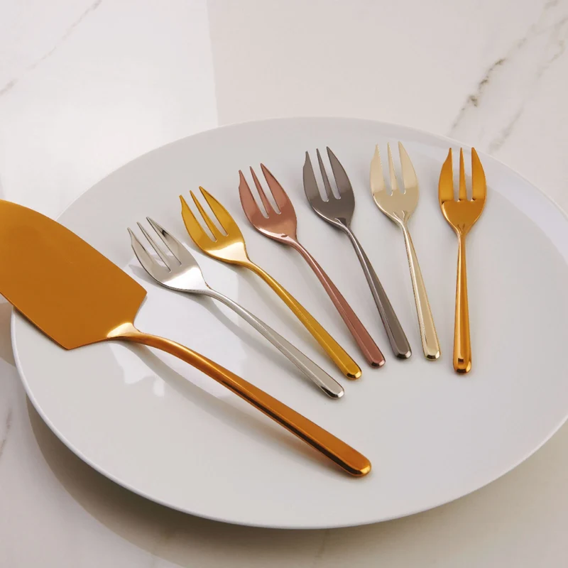 Linear Set 6 forchettine dolce e pala torta