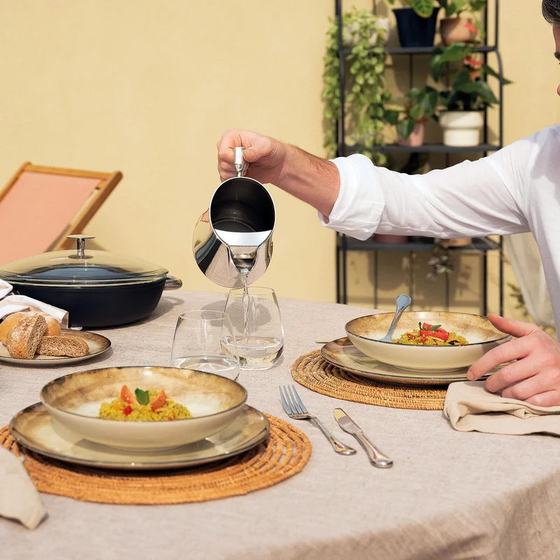 ROYAL Servizio tavola 24 PZ Monoblocco - Acciaio inox Mirror