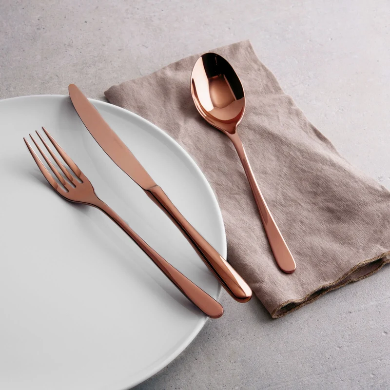 Taste - servizio tavola 24 posate - in acciaio inox - Mirror PVD Copper