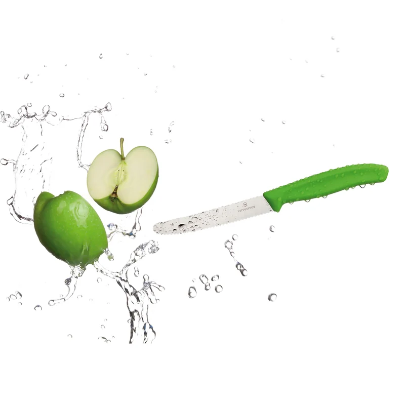 Coltello tavola ondulato - manico verde