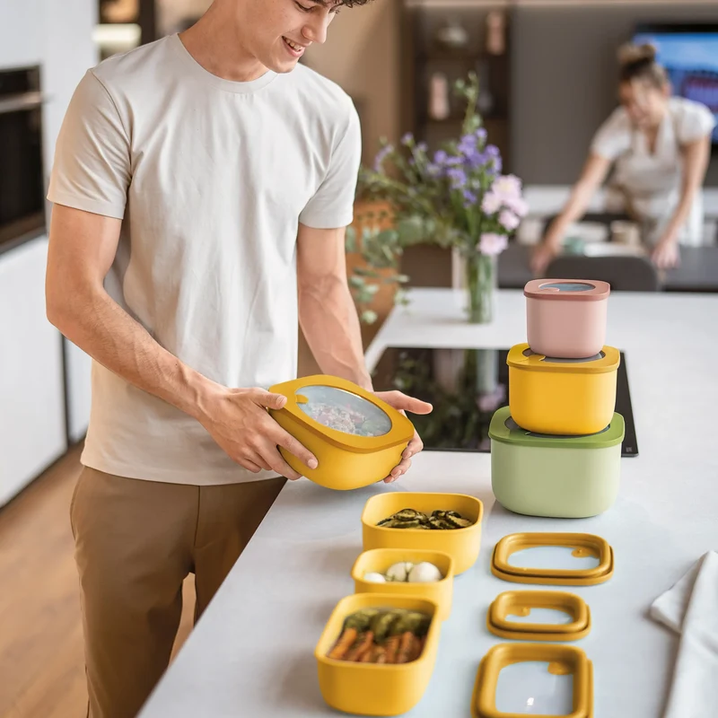 SET 3 CONTENITORI ERMETICI ALTI 'STORE&MORE BIO' "FOOD STORAGE"