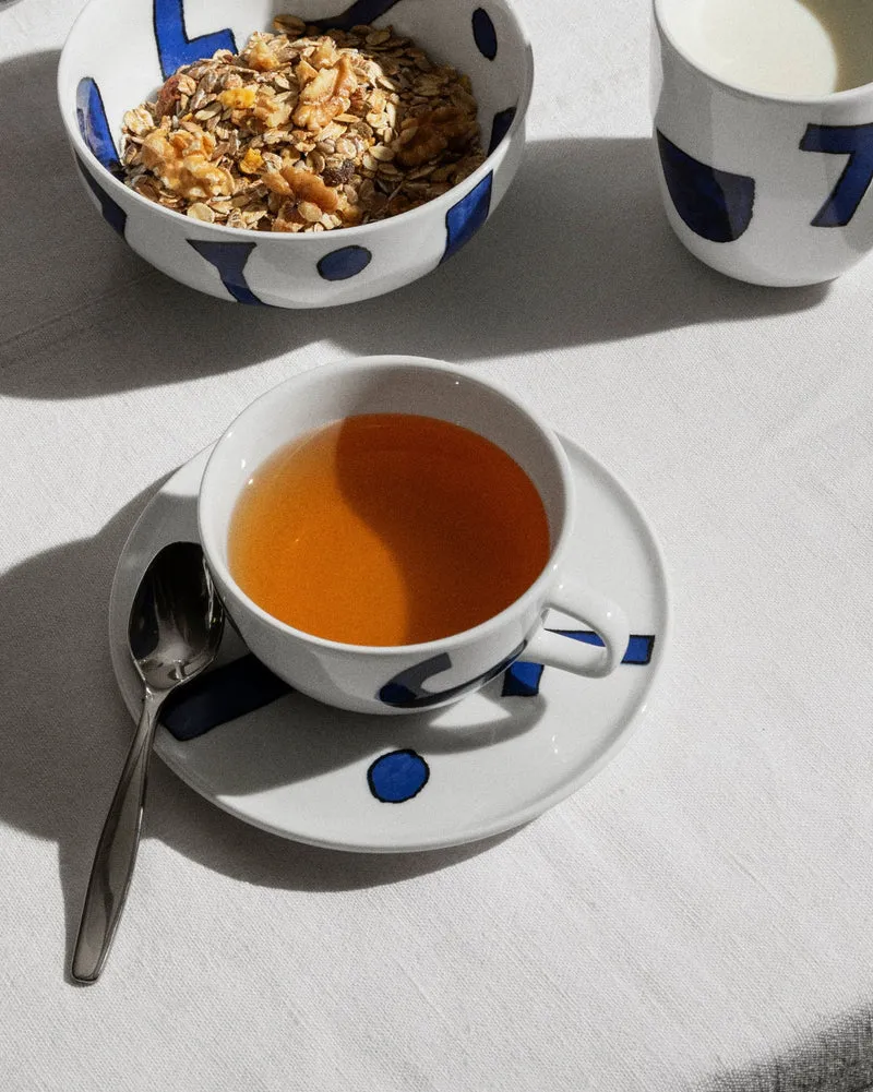 Itsumo - Yunoki ware - 1 tazza da tè con 1 sottotazza in porcellana bianca