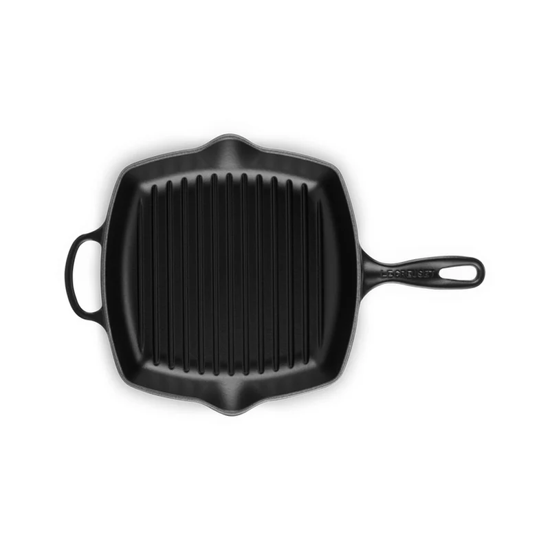 Bistecchiera Skillet quadrata Evolution in ghisa vetrificata - NERA - 26 CM