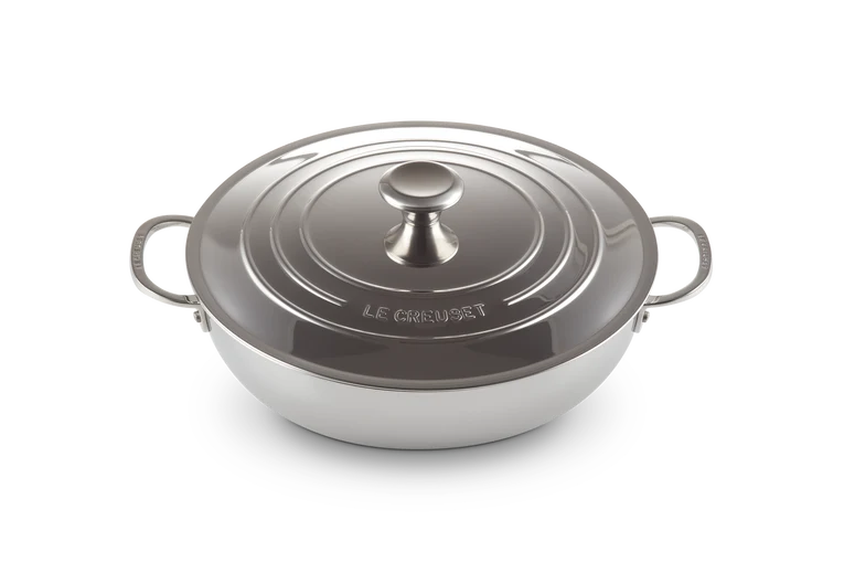 Tegame basso con coperchio in acciaio inox - 30 CM / 4.8 L