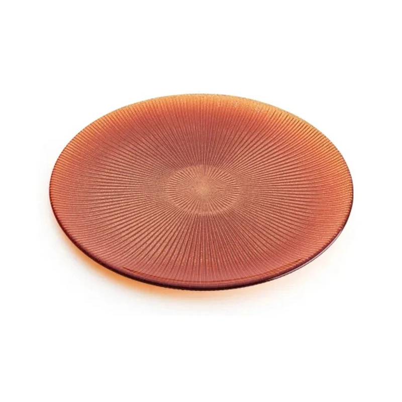 Noel Piatto Vetro - 37cm Glitter Arancio