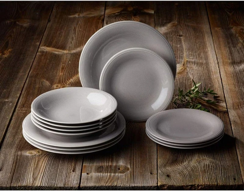 Color Loop Stone - Set 12 piatti - color pietra
