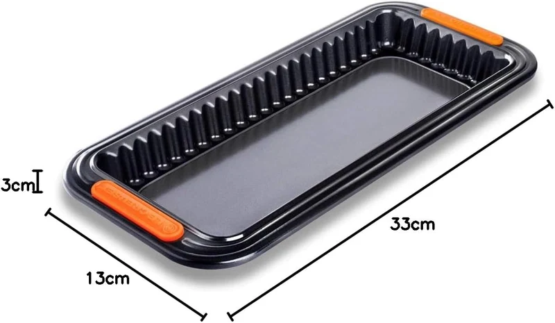 Tortiera Rettangolare con Base Removibile - 33 cm, Nero