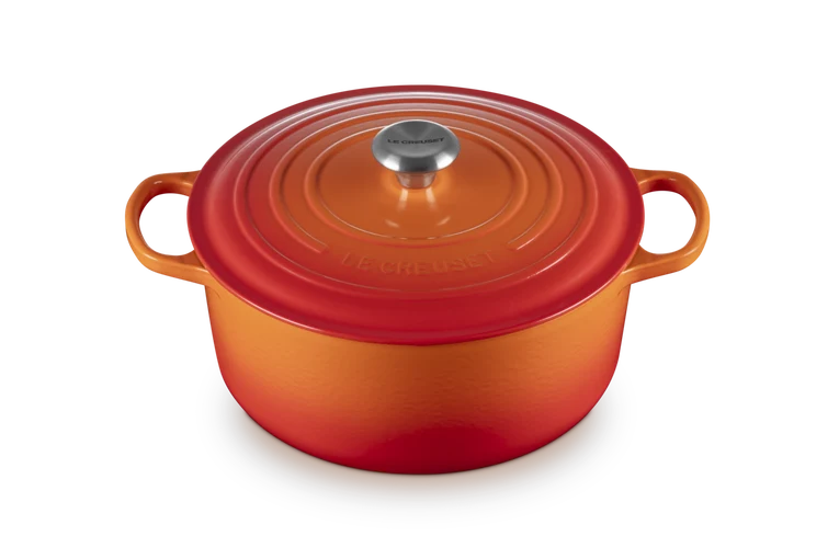 Cocotte rotonda Evolution in ghisa vetrificata - Arancio 28 CM / 6.7 L