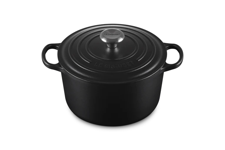 Cocotte profonda rotonda Evolution in ghisa vetrificata - 24 cm, 5L NERO MATT
