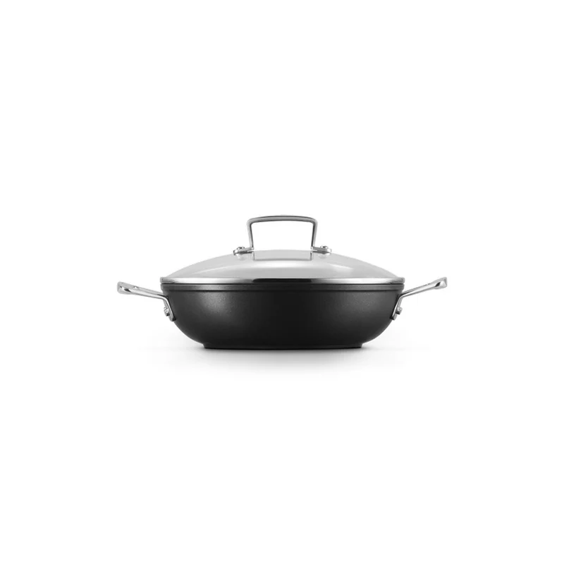 Tegame basso in alluminio antiaderente con coperchio vetro - 26cm, 2.7L