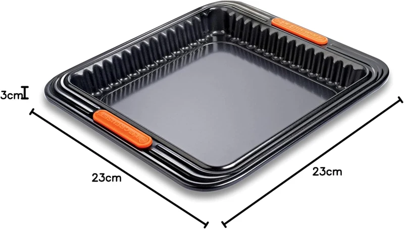Tortiera quadrata con base removibile - 23 cm, Nero