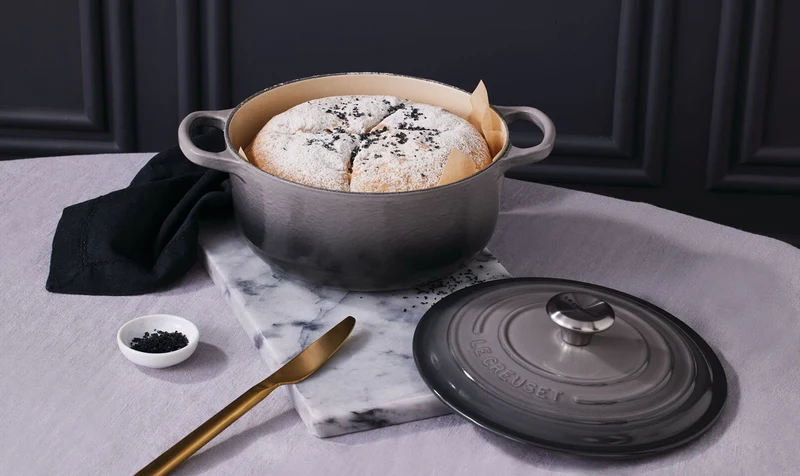Cocotte rotonda Evolution in ghisa vetrificata - 28 cm - color flint