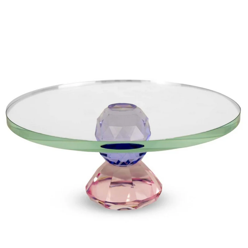 Wd Lifestyle Alzata in vetro effetto diamante rosa e viola - WD762