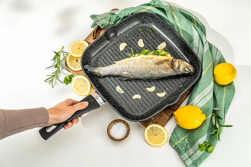VIPITENO Bistecchiera 28 cm, alluminio Antiaderente senza PFAS