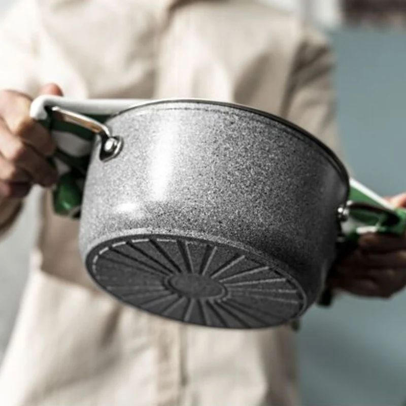 SALINA Casseruola Antiaderente con coperchio, Base Titanio senza Pfas - 20 cm
