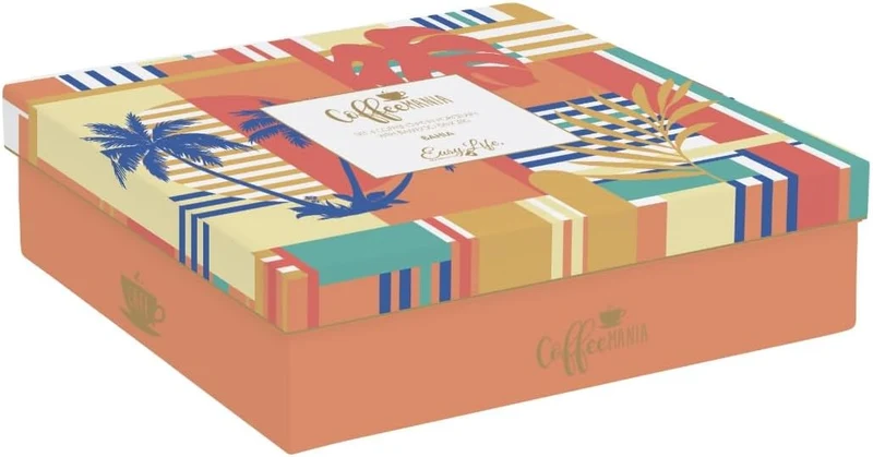 Set 4 bicchierini caffè 110 ml c/piattini in bamboo in gift box