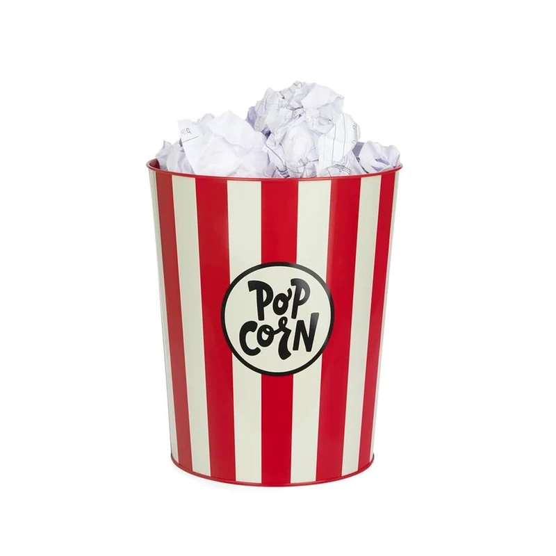 Cestino Carta Popcorn Rosso E Beige