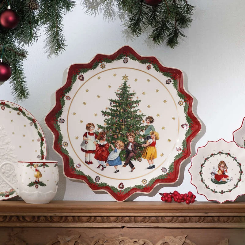 Toy's Fantasy Vassoio per pasticcini multicolore, Premium Porcelain