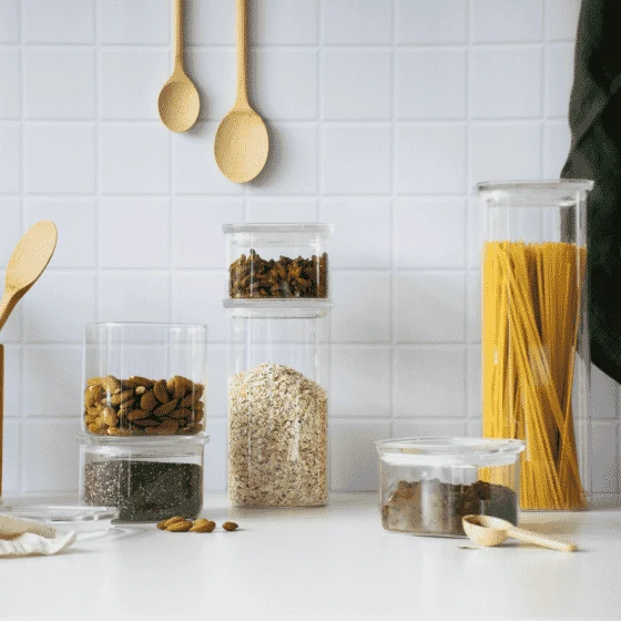 Contenitore quadrato basso in vetro - 500ml