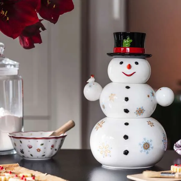 Christmas Toy's Biscottiera bianca, Premium Porcelain