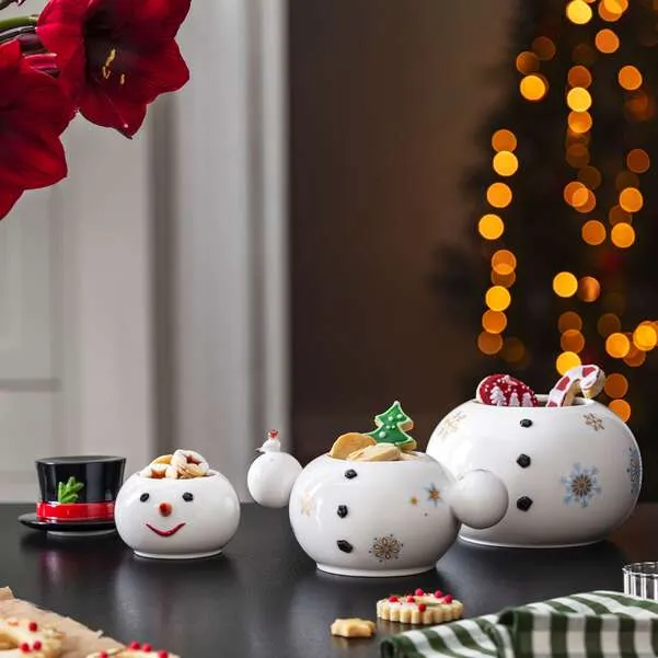 Christmas Toy's Biscottiera bianca, Premium Porcelain