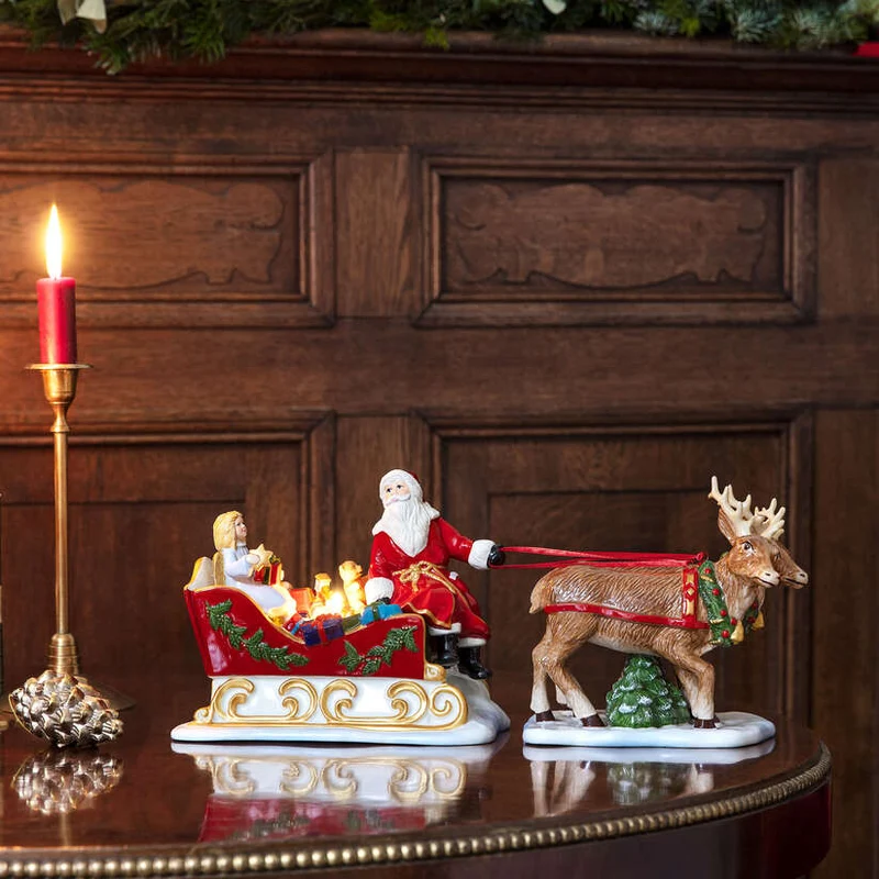 Christmas Toy's Statuetta Natale multicolore, 38,5 x 14 x 17 cm, porcellana