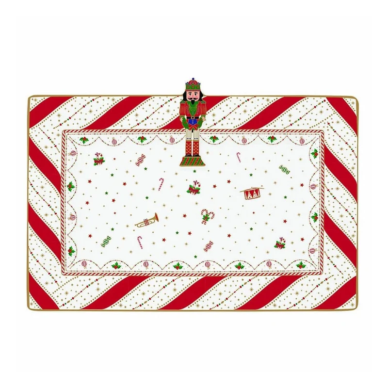 Easy Life Nutcracker Twist Vassoio Per Aperitivo Rettangolare Di Natale In Porce
