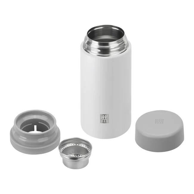 Thermo Con Infusore - 420 ml, acciaio inox - bianco / grigio