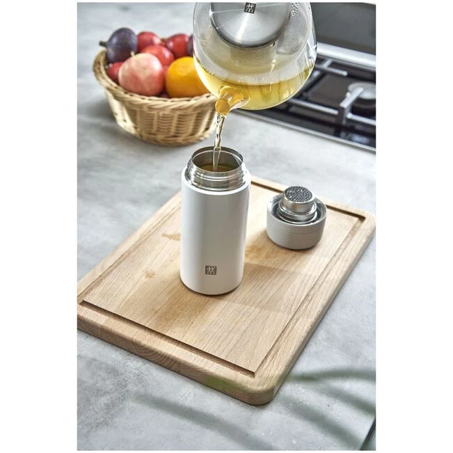 Thermo Con Infusore - 420 ml, acciaio inox - bianco / grigio