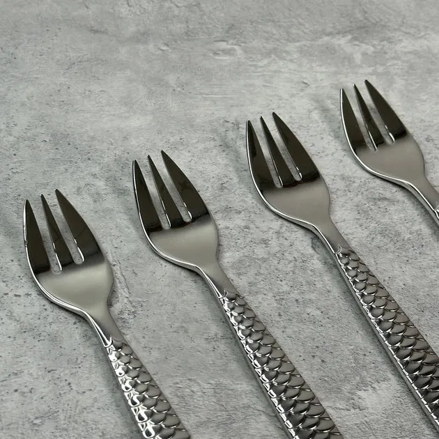 Alessi - COLOMBINA FISH Set di 4 forchettine per ostriche - FM23/36S4