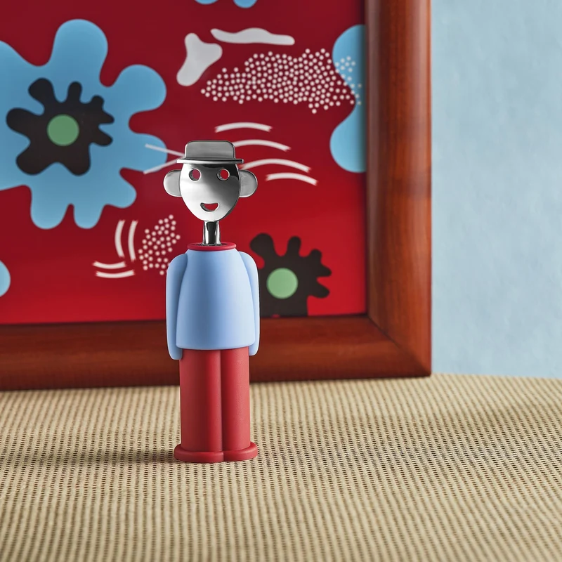 Alessi - ALESSANDRO M. Cavatappi azzurro chiaro, rosso - AM23 LAZR