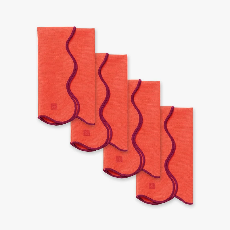 Fire Scalloped Napkin Set
