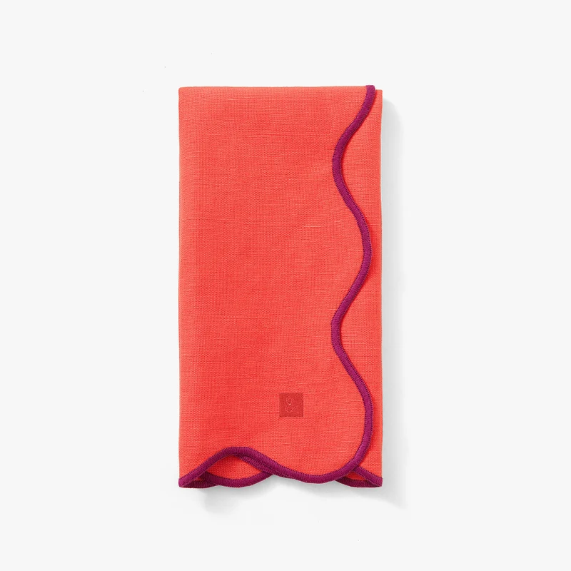 Fire Scalloped Napkin Set