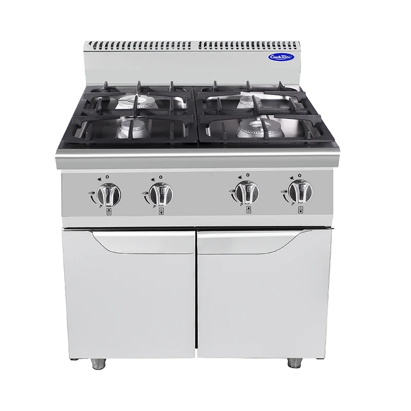 Piano cottura 4 fuochi per ristoranti a gas con ante - Cook Rite modello AT9G4B-F-1