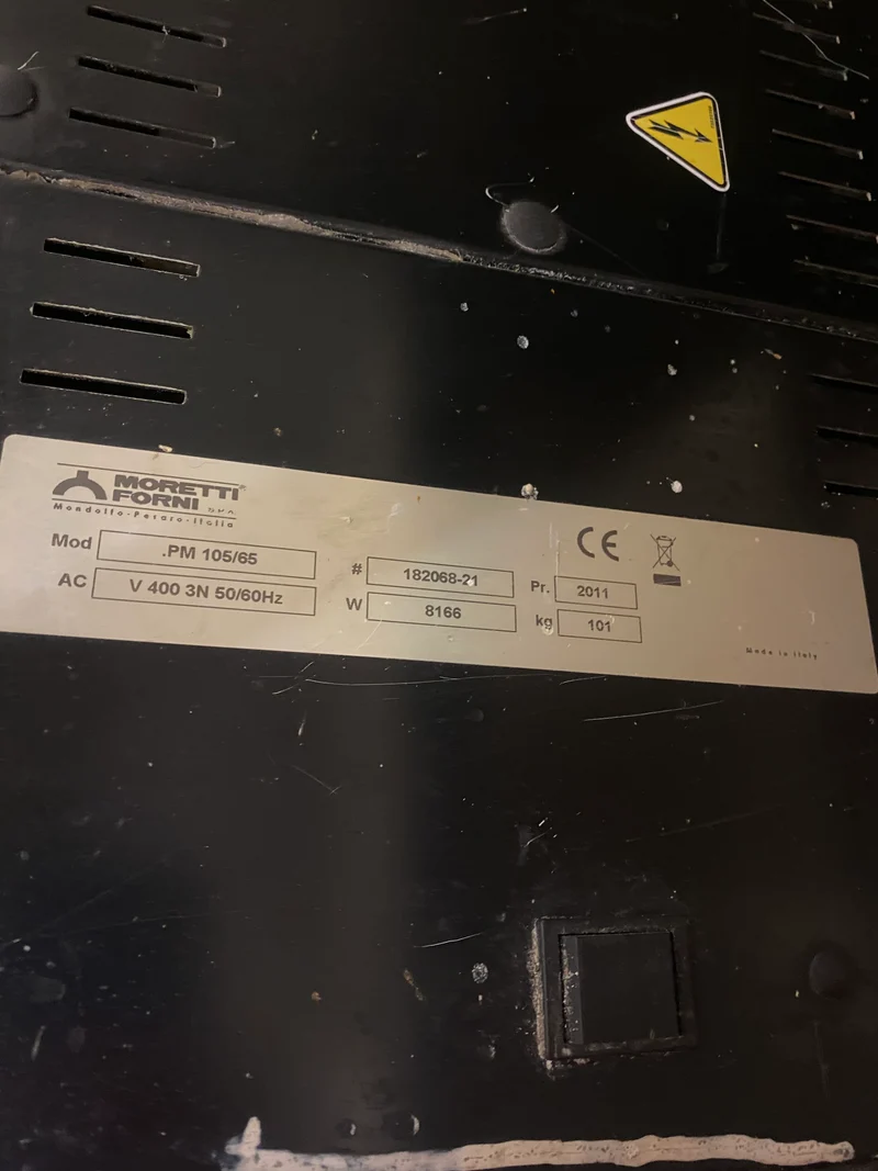 Forno pizza usato Moretti Forni modello i deck PM 105.65 a controllo elettromeccanico