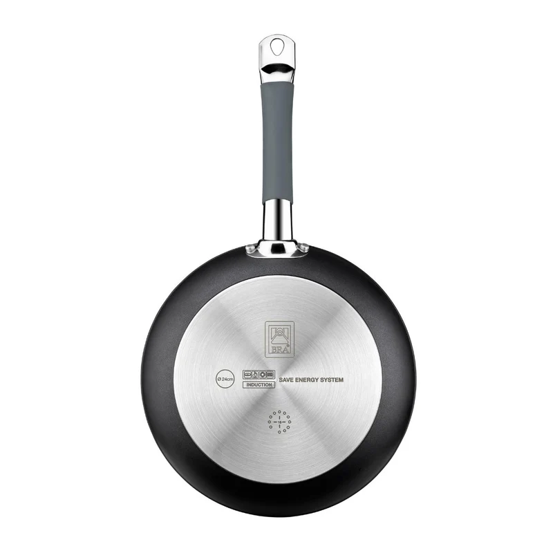 Sartén de aluminio forjado con mango de silicona Bra Master
