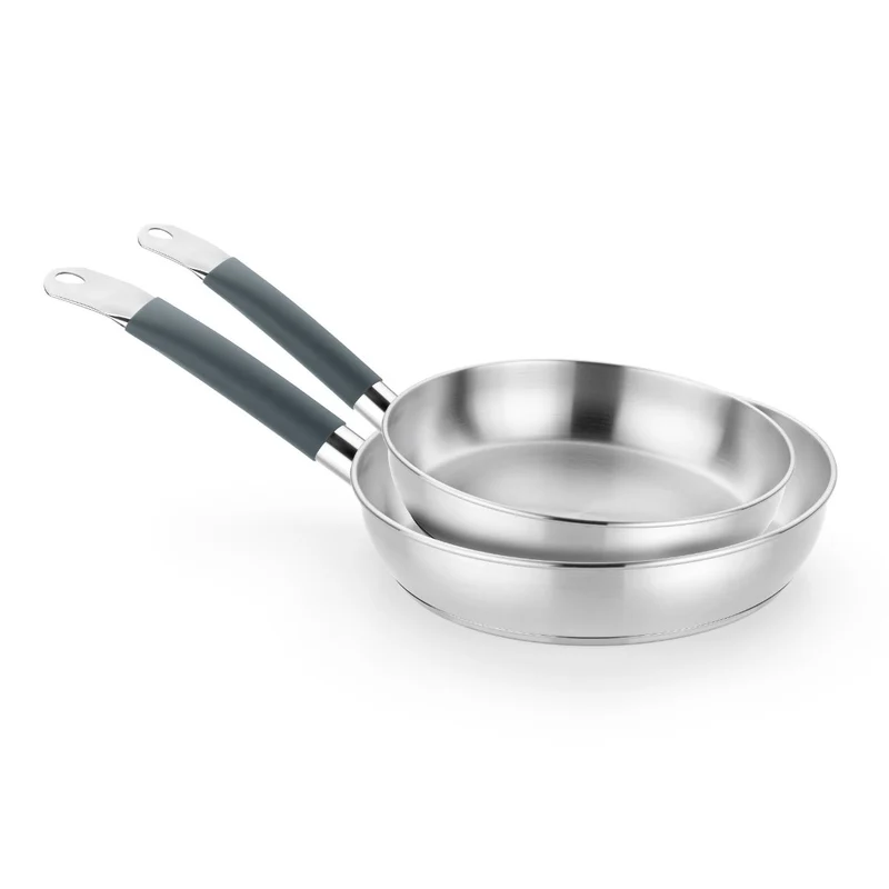 Set de 2 sartenes acero inoxidable sin antiadherente Master 24-28 cm