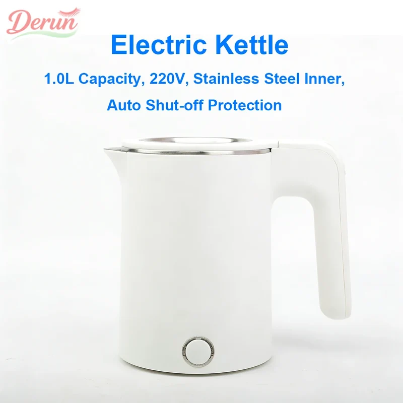 1.0L Travel Electric Kettle Portable Stainless Steel Automatic Power Water Boiler For Trip Camping Abroad Smart Kettle Pot