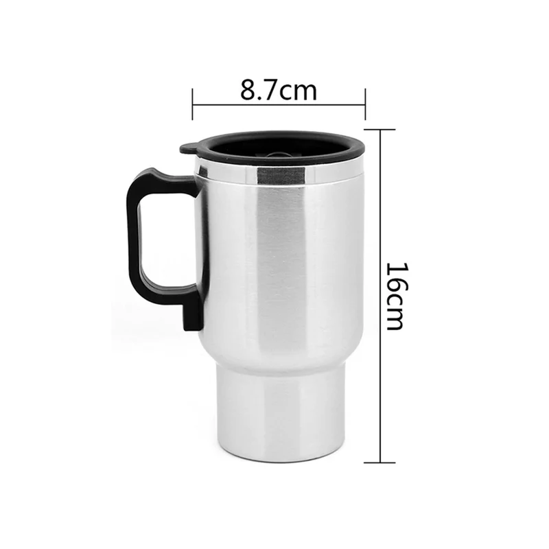 Car Electric Kettle Stainless Steel 450ml Kettle Pot Heated Automatic Shut Off for Water Tea Coffee Milk Car Kettle Thermos